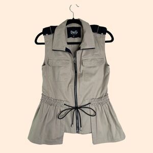 Dolce Gabbana Ruffle Tie Vest Jacket